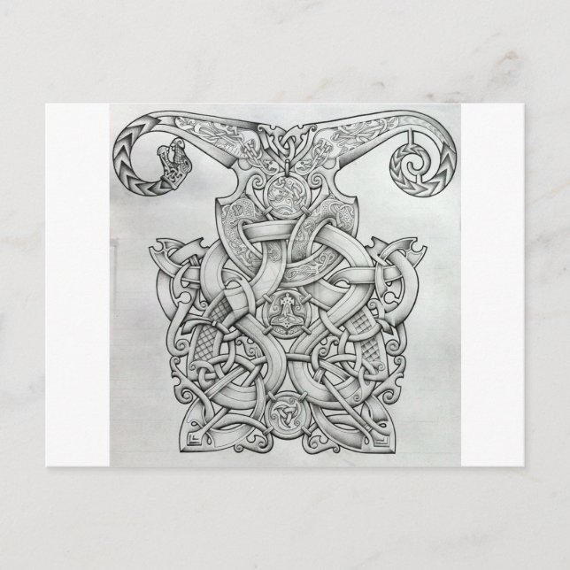 VIKING & OSEBERG KNOTWORK DESIGN VYKORT (Framsida)