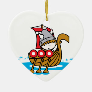 Viking pojke julgransprydnad keramik