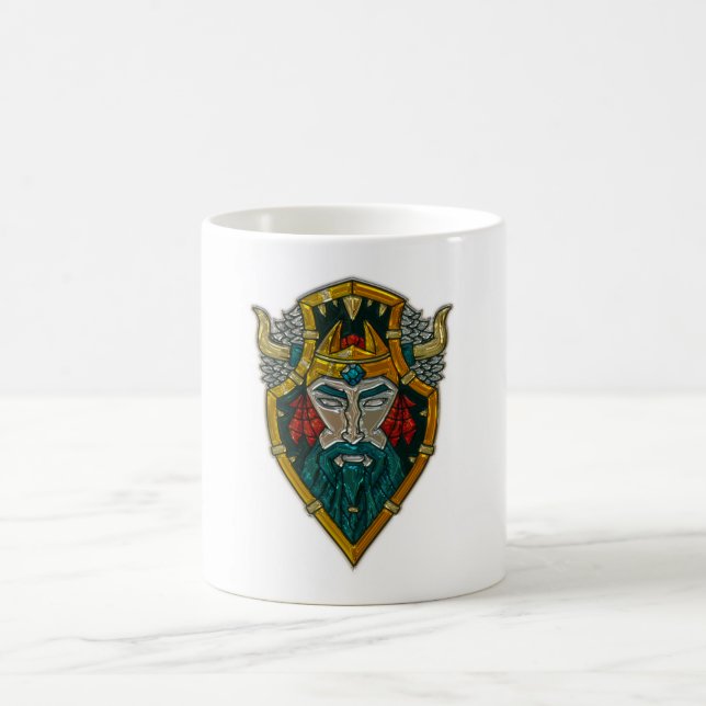 Viking Porträtt Metallic look Kaffemugg (Center)