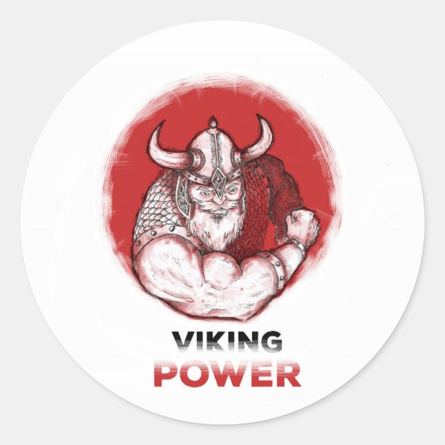 viking power runt klistermärke (Framsida)