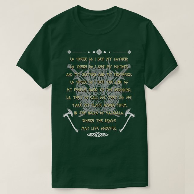 Viking Prayer före Vikings Warriars T Shirt (Design framsida)