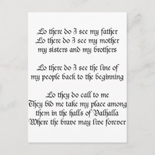 Viking Prayer Lo där ser jag Far Vykort