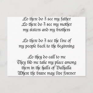 Viking Prayer Lo där ser jag Far Vykort