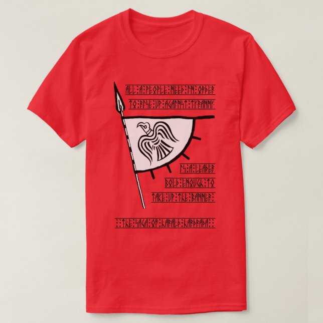 Viking Raven Banner Quote T Shirt (Design framsida)