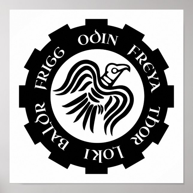 Viking Raven Banner Thor Freya Loki Poster (Framsidan)