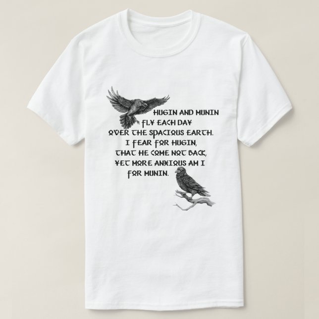 Viking Raven Hugin And Munin T Shirt (Design framsida)