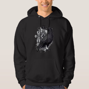 Viking Raven Nordisk Krigare Kråka Vikingstil Hoodie