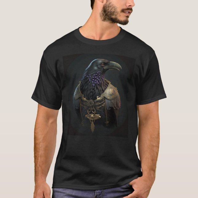Viking Raven Norse Warrior Crow Vikings Style T Shirt (Framsida)