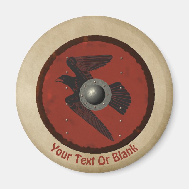 Viking Raven Shield Magnet (Framsidan)