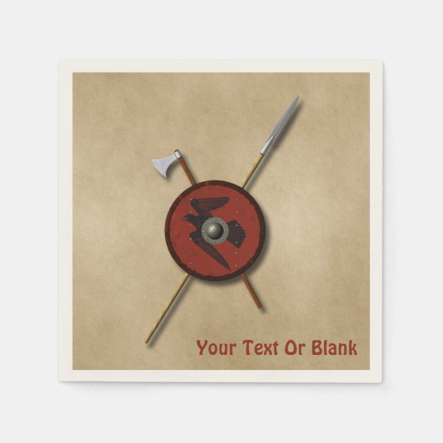 Viking Raven Shield och Weapons Pappersservett (Framsidan)