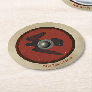 Viking Raven Shield Underlägg Papper Rund