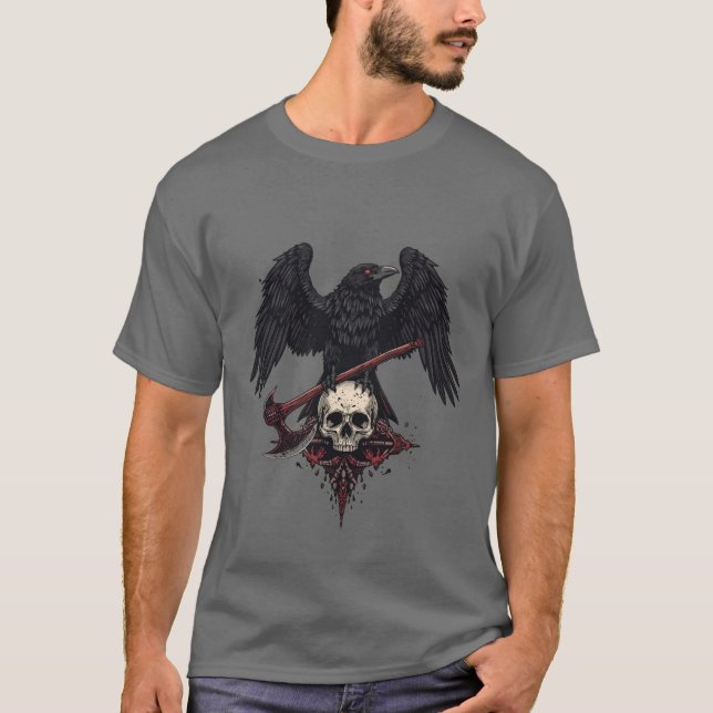 Viking Raven Skull Tee Manars-Shirts (Framsida)