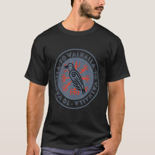 Viking Raven Vegvisir Valhalla Viking Runes Nordic T Shirt