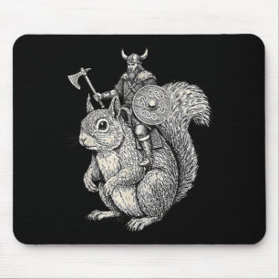 Viking ritt Squirrel rolig krigare konst Musmatta