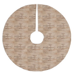 Viking Rune på spackat trä Julgransmatta Borstad Polyester