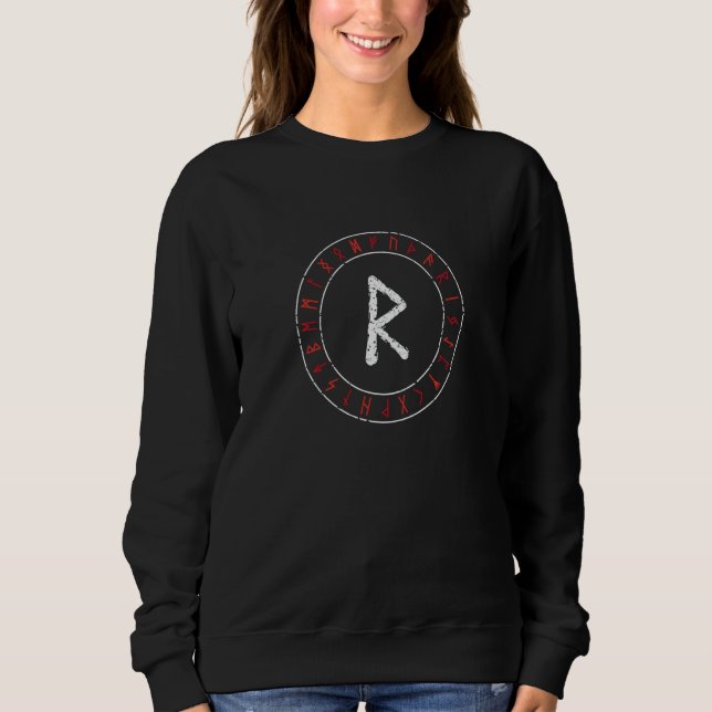 Viking Rune Raidho Runic Circle Norse Mythology Ce T Shirt (Framsida)