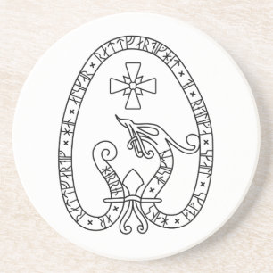 Viking Rune Stone black and white Underlägg