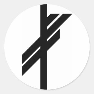 Viking Rune - Tur - svart Runt Klistermärke