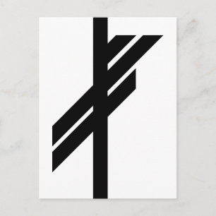 Viking Rune - Tur - svart Vykort