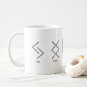 Viking Runes Norse Mythology Grått Geometric Kaffemugg
