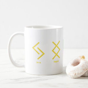 Viking Runes Norse Mythology Gult Geometric Kaffemugg