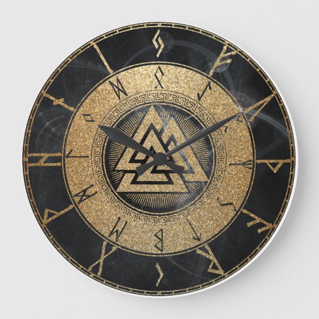 Viking Runes Stor Klocka (Framsida)