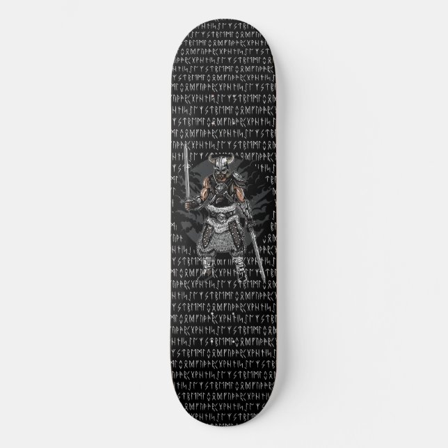 Viking Runes Warrior Swords Mini Skateboard Bräda 18,5 Cm (Framsida)