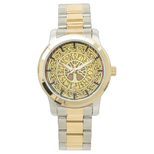 Viking runor med trädklockan armbandsur