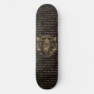 Viking Runor Skäggig Krigare Yxor Sköld Mini Skateboard Bräda 18,5 Cm