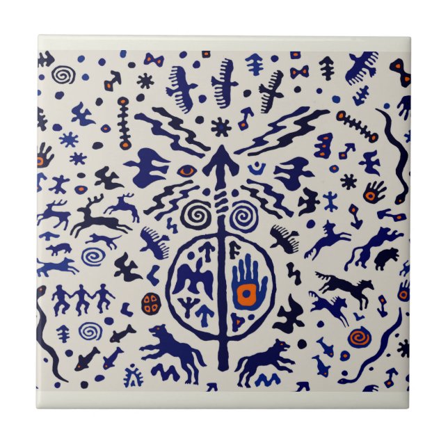 Viking Schaman Ritisk Talisman Kakelplatta (Framsidan)