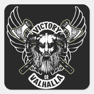 Viking - seger eller Valhalla klistermärkear Fyrkantigt Klistermärke