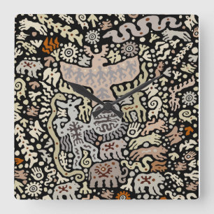 Viking Shaman Ritual Wall Clock Fyrkantig Klocka