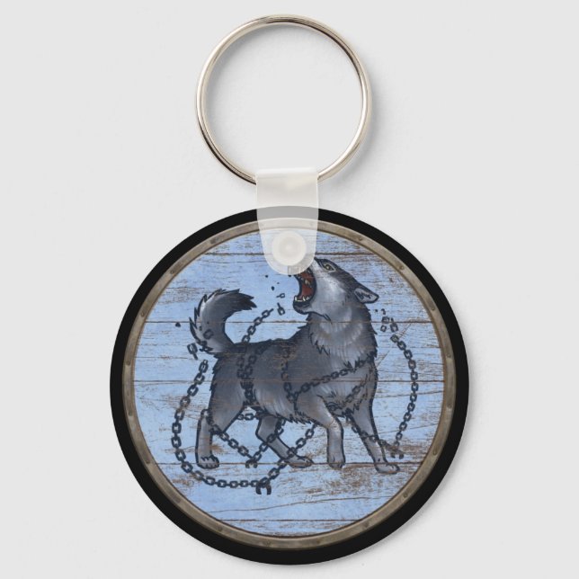 Viking Shield Keychain - Fenrir Nyckelring (Framsida)
