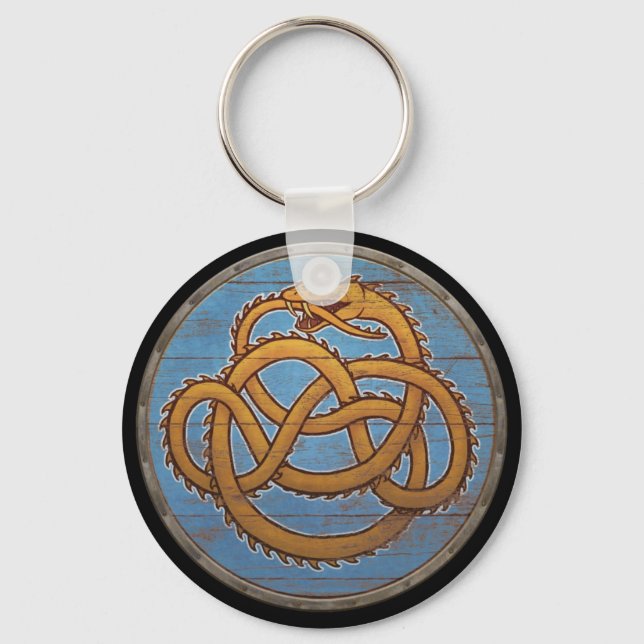 Viking Shield Keychain - Jörmungandr Nyckelring (Framsida)