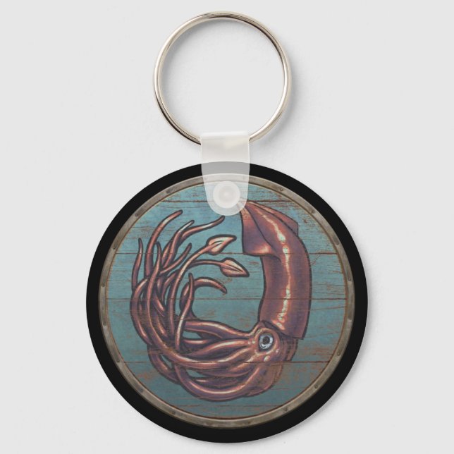 Viking Shield Keychain - Kraken Nyckelring (Framsida)