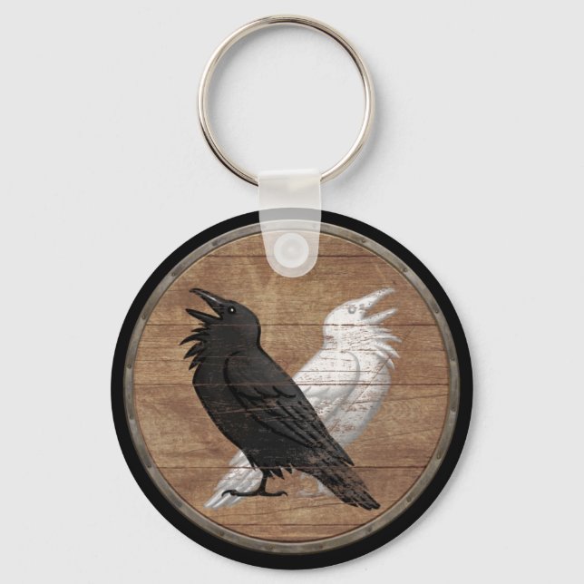 Viking Shield Keychain - Odins Ravens Nyckelring (Framsida)