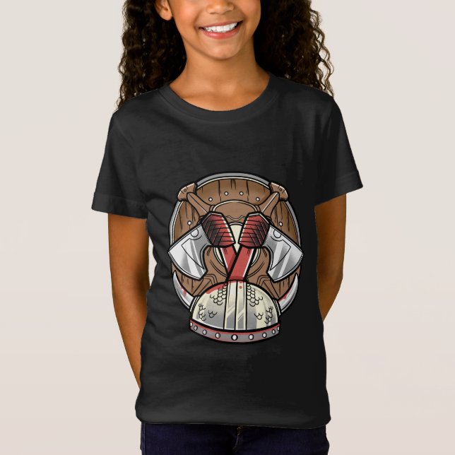 Viking Shield - Logotypen Tecknad T Shirt (Framsida)