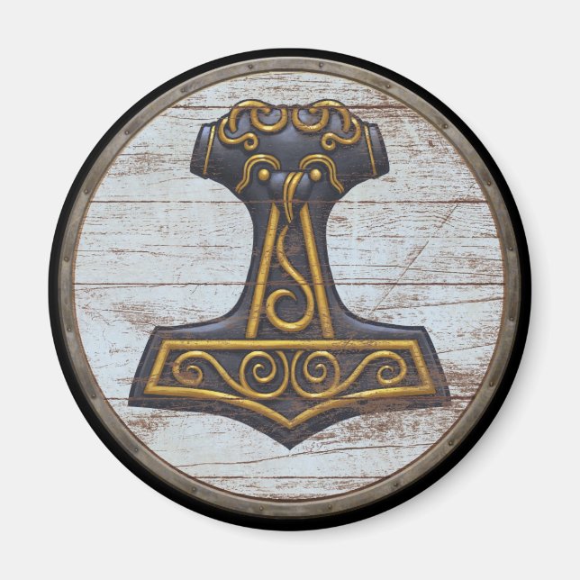 Viking Shield Magnet - Mjolnir (Framsidan)