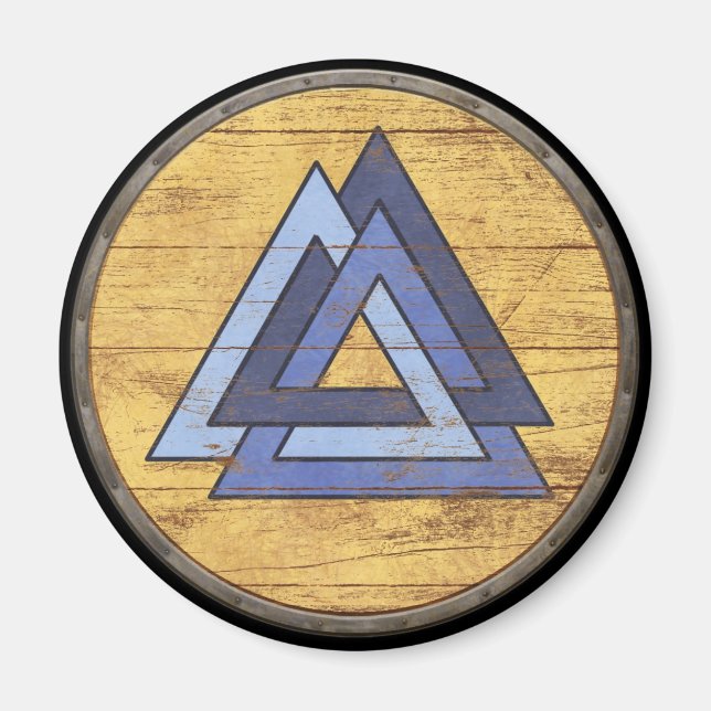 Viking Shield Magnet - Valknut (Framsidan)