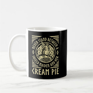 Viking Shield Maiden Cream Paj Älskare Norse Funny Kaffemugg