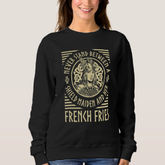 Viking Shield Maiden Fransk Fries Norse Valhalla T Shirt