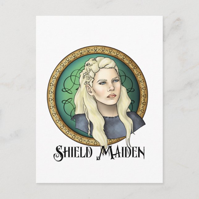 Viking Shield Maiden Vykort (Framsida)