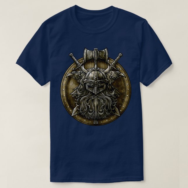 Viking Shield Nordic Valhalla T Shirt (Design framsida)