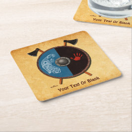 Viking Shield och Axes Underlägg Papper Kvadrat