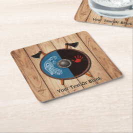 Viking Shield och Axes Underlägg Papper Kvadrat