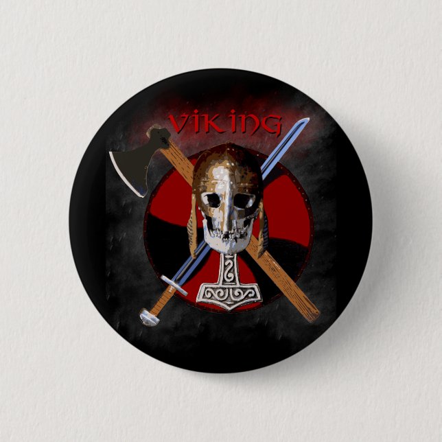 VIKING – Shield Skull Knapp (Framsida)