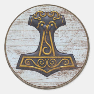 Viking Shield Sticker - Mjolnir Runt Klistermärke