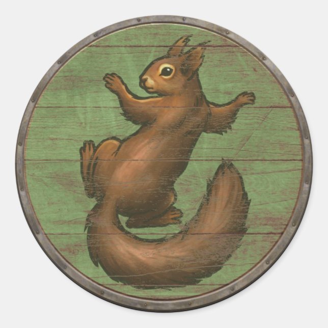 Viking Shield Sticker - Ratatoskr Runt Klistermärke (Framsida)