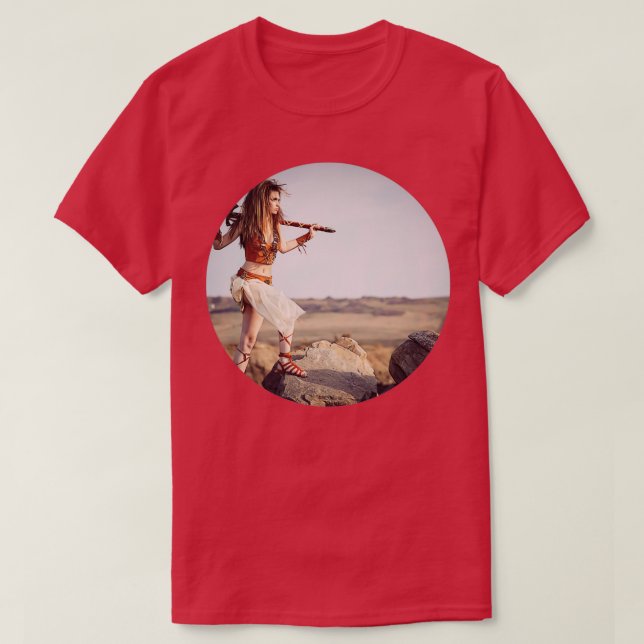 Viking Shieldmaiden Circular Image T Shirt (Design framsida)