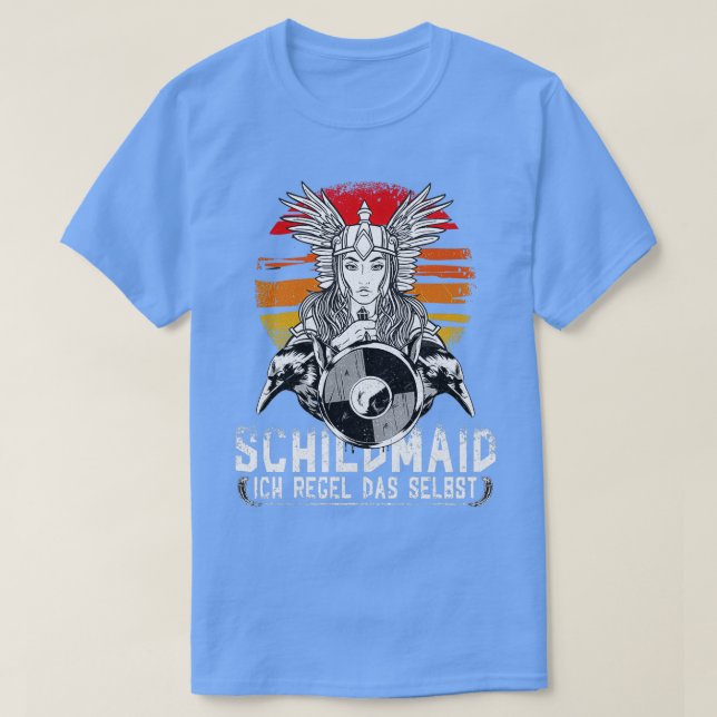 Viking Shieldmaiden Vintage Raven T Shirt (Design framsida)